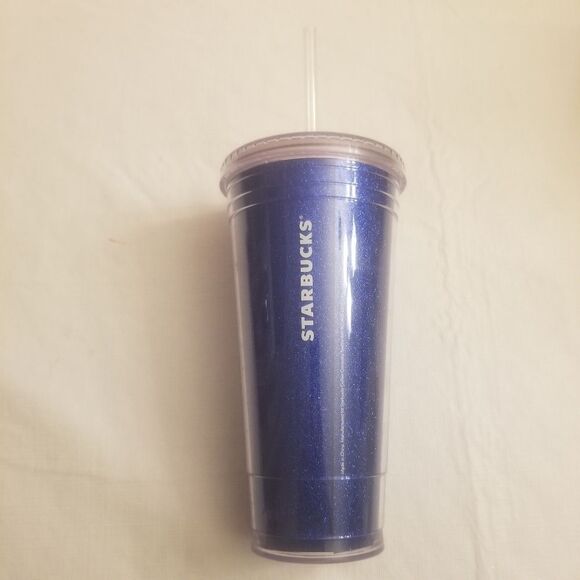 Starbucks 20oz Blue Glitter Sparkly Cold Cup Tumbler - Picture 1 of 5